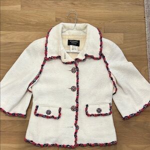 Chanel Cream Jacket with Red and Black Trim